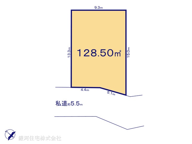 G00394847 神奈川県横浜市鶴見区梶山２丁目 土地 4480万円【区画図】