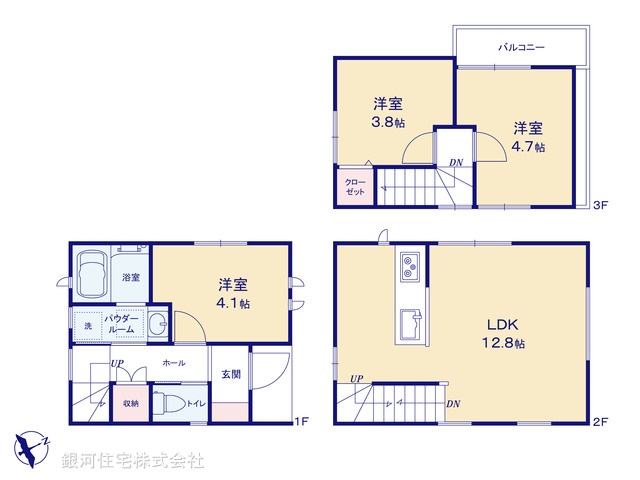G00395155 千葉県市川市南八幡２丁目 新築一戸建て 2980万円【間取図】