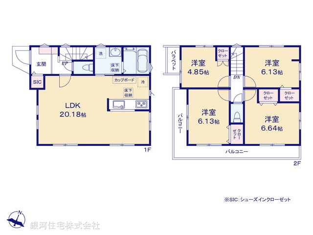 G00395181 東京都世田谷区桜上水２丁目 新築一戸建て 1億780万円【間取図】