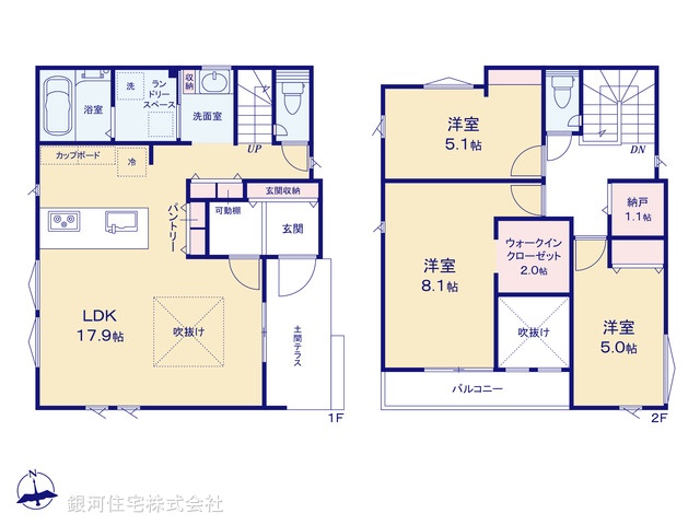 G00395186 東京都八王子市台町４丁目 新築一戸建て 5480万円【間取図】