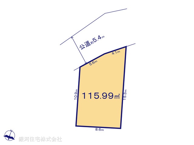 G00395204 千葉県柏市増尾８丁目 土地 2100万円 土地面積115.99m² (約35.08坪)【区画図】
