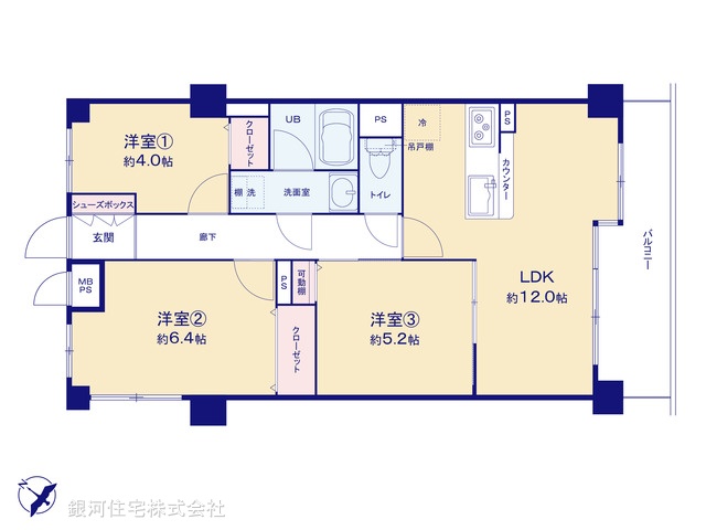 G00395302 千葉県船橋市前原西７丁目 中古マンション 2580万円【間取図】