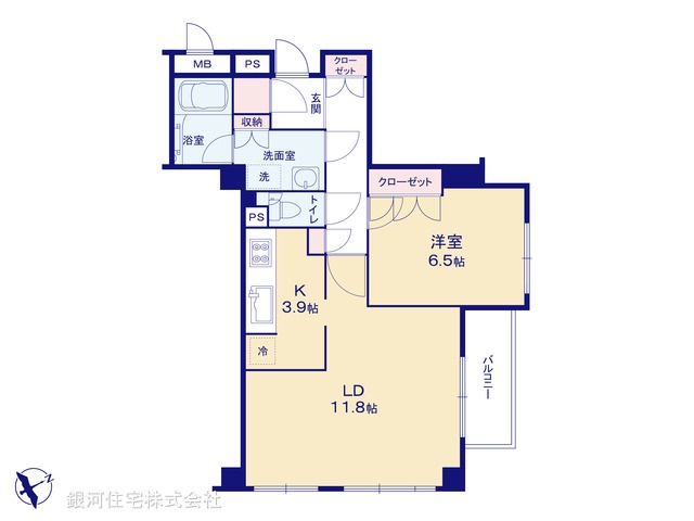 G00395650 神奈川県横浜市中区千代崎町１丁目 中古マンション 3190万円【間取図】