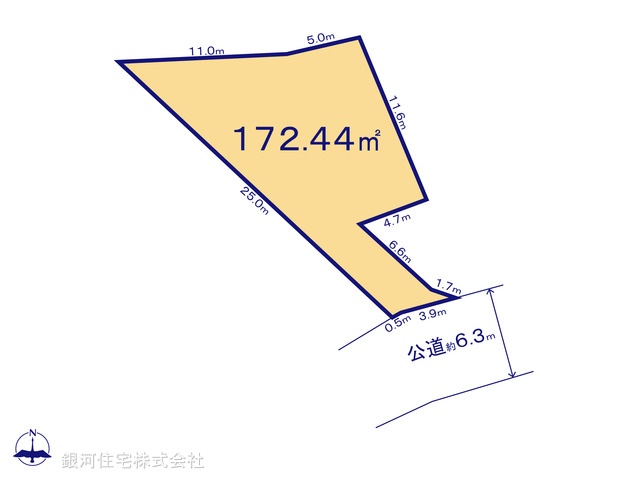 G00395673 神奈川県藤沢市藤沢４丁目 土地 4180万円【区画図】