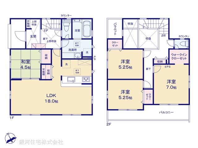 G00395722 東京都町田市鶴川３丁目 新築一戸建て 5280万円【間取図】