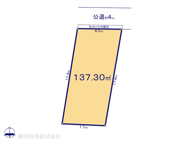 G00395824 神奈川県横浜市瀬谷区二ツ橋町 土地 4980万円【区画図】
