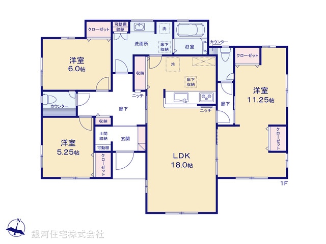 G00395836 埼玉県行田市富士見町２丁目 新築一戸建て 3480万円【間取図】