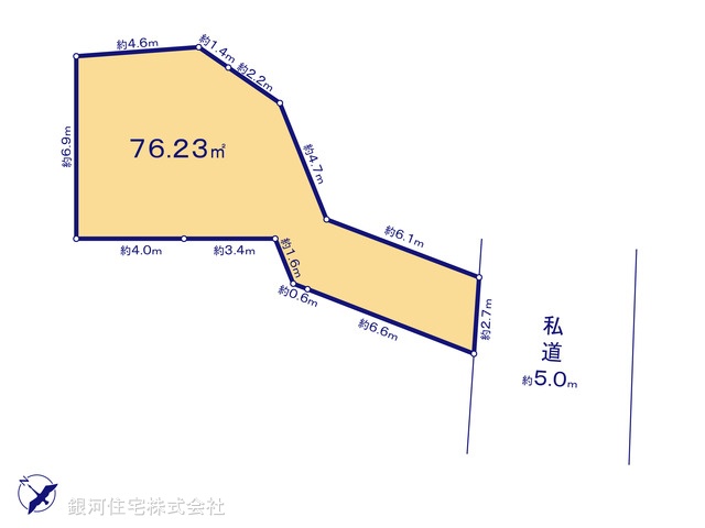 G00395937 神奈川県横浜市中区本牧町２丁目 土地 3580万円【区画図】