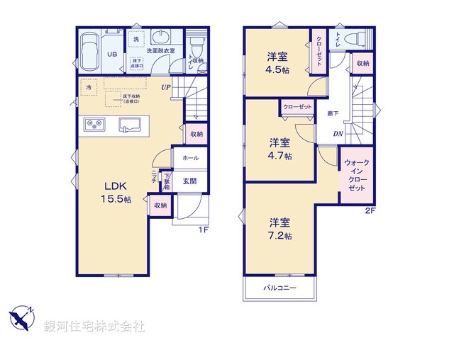 G00395959 千葉県千葉市美浜区高浜５丁目 新築一戸建て 4699万円【間取図】