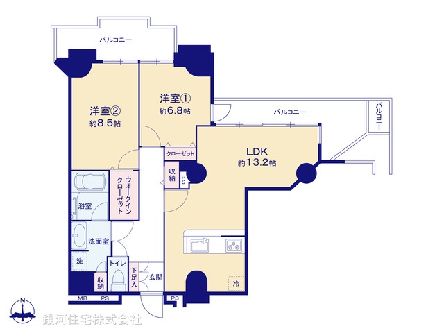 G00396005 埼玉県川口市元郷２丁目 中古マンション 5880万円【間取図】