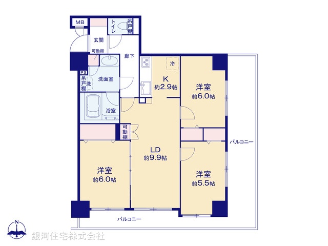 G00396032 東京都足立区平野１丁目 中古マンション 4499万円【間取図】