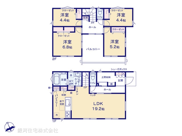 G00396048 神奈川県横浜市都筑区東山田４丁目 新築一戸建て 7280万円【間取図】