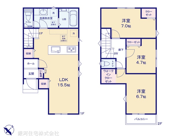 G00396059 千葉県千葉市美浜区高浜５丁目 新築一戸建て 4699万円【間取図】