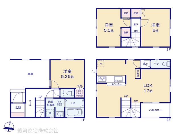 G00396074 東京都江戸川区北小岩７丁目 新築一戸建て 5990万円【間取図】