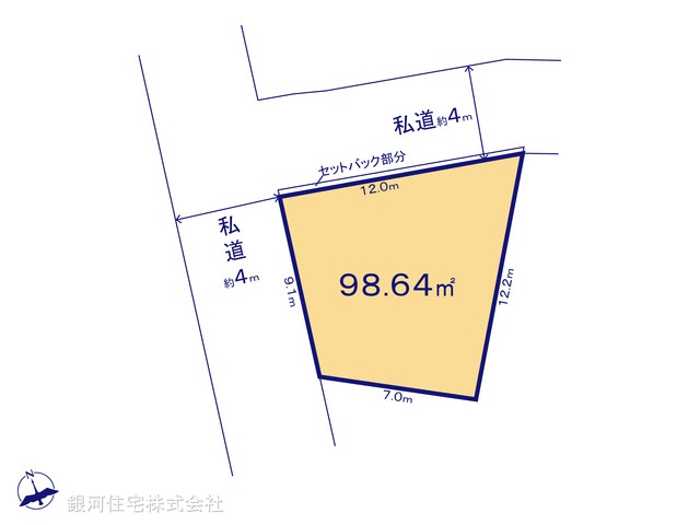 G00396118 千葉県船橋市行田１丁目 土地 3900万円【区画図】