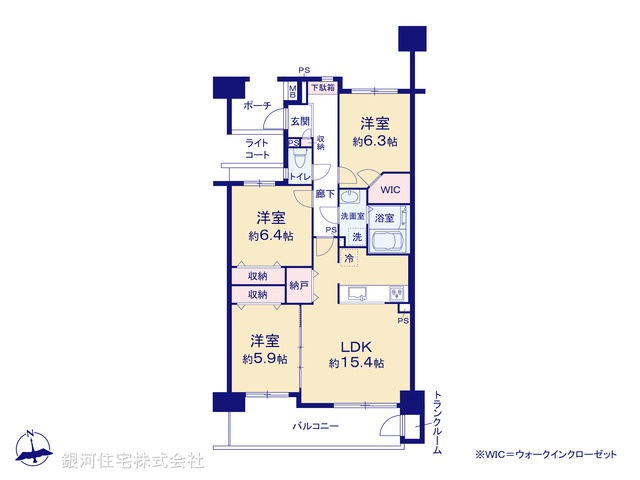 G00396249 東京都練馬区貫井３丁目 中古マンション 9980万円【間取図】