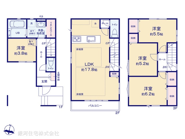 G00396279 埼玉県さいたま市浦和区駒場１丁目 新築一戸建て 6398万円【間取図】