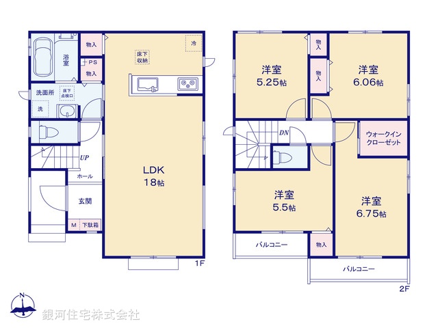 G00396314 千葉県市川市国分２丁目 新築一戸建て 5990万円【間取図】