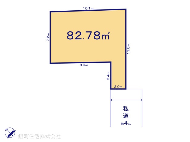 G00396427 千葉県松戸市六高台５丁目 土地 980万円【区画図】
