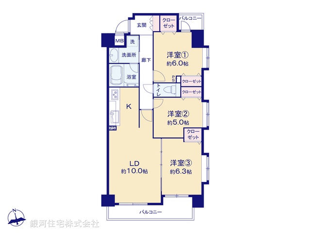 G00396464 東京都墨田区八広４丁目 中古マンション 6280万円【間取図】