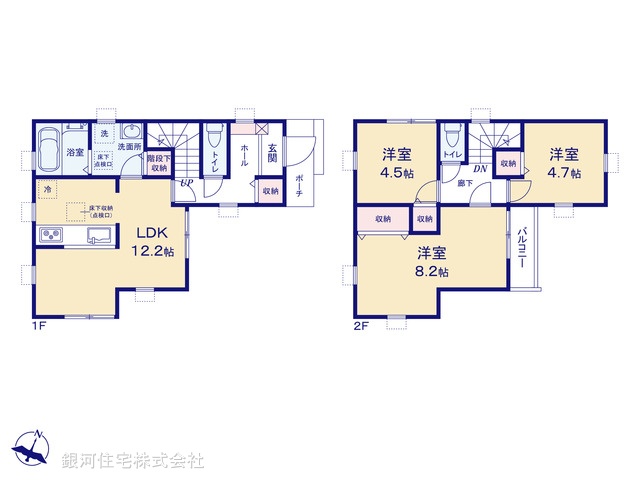 G00396587 東京都福生市大字熊川 新築一戸建て 3880万円 土地面積96.47m² (約29.18坪) 建物面積75.32m² (約22.78坪) 間取り３ＬＤＫ 築年月2026年09月【間取図】