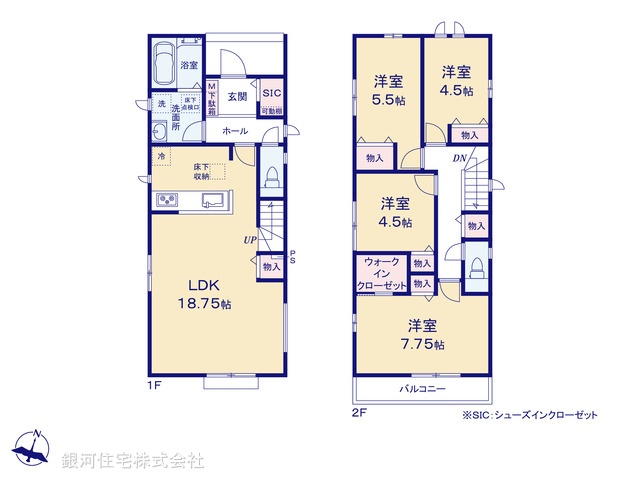 G00396660 東京都足立区南花畑４丁目 新築一戸建て 6490万円【間取図】