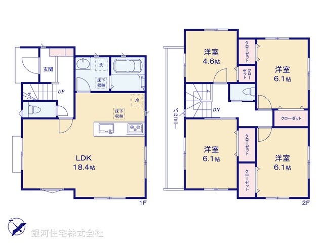 G00396698 千葉県鎌ヶ谷市南初富４丁目 新築一戸建て 3480万円【間取図】