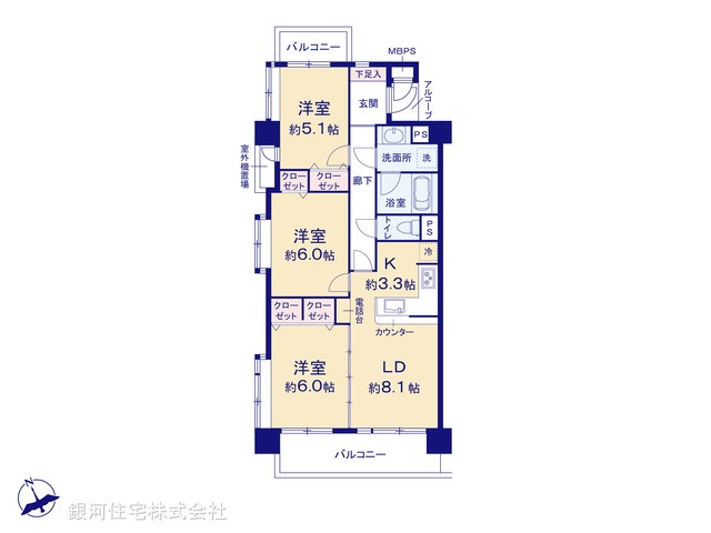 G00396708 埼玉県川越市仙波町４丁目 中古マンション 2180万円【間取図】