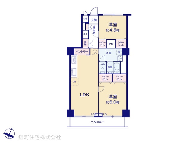 G00396733 東京都中野区東中野３丁目 中古マンション 6480万円【間取図】