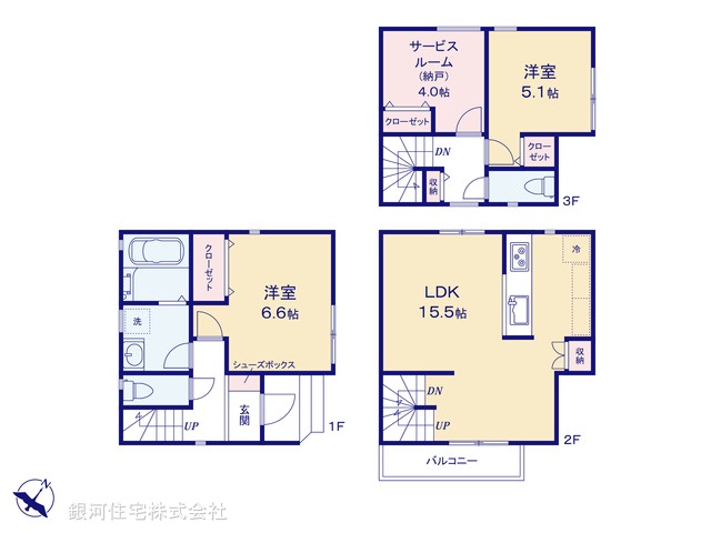 G00396774 神奈川県横浜市鶴見区東寺尾１丁目 新築一戸建て 4080万円【間取図】