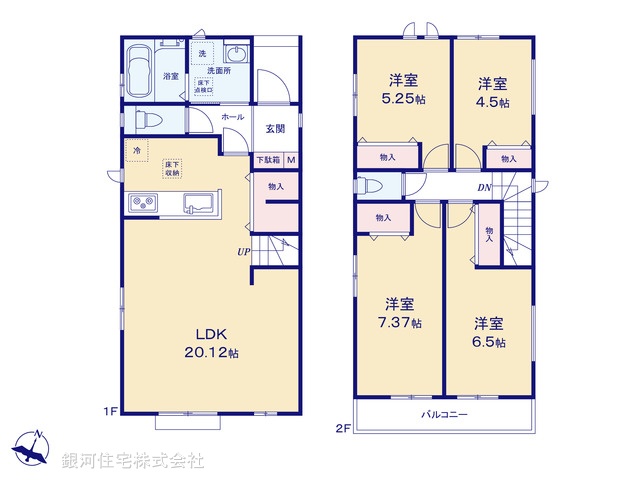 G00396799 埼玉県ふじみ野市亀久保３丁目 新築一戸建て 4890万円【間取図】