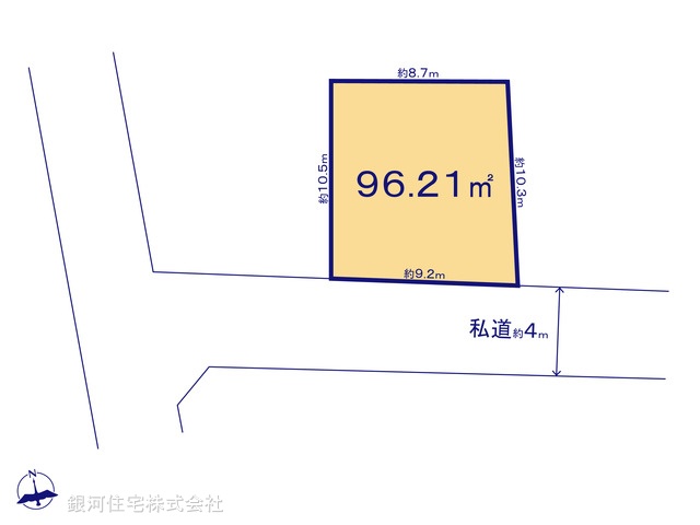 G00396804 東京都葛飾区東水元６丁目 土地 2580万円【区画図】