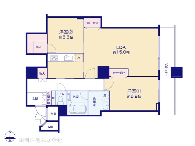 G00396809 埼玉県ふじみ野市うれし野２丁目 中古マンション 4580万円【間取図】