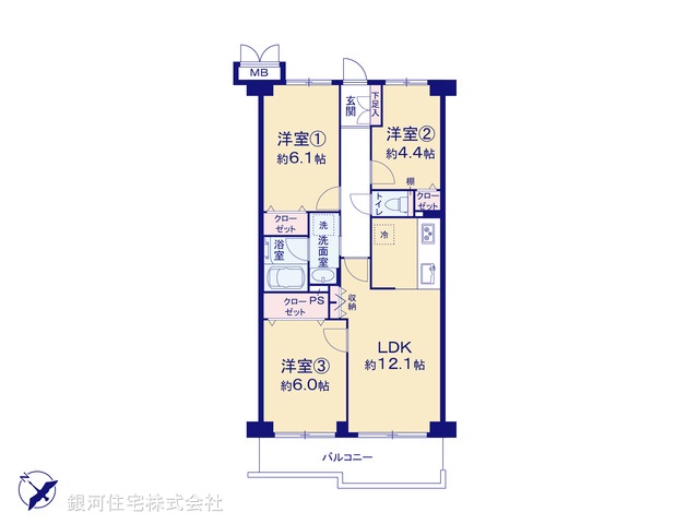 G00396810 千葉県柏市若柴 中古マンション 2690万円【間取図】