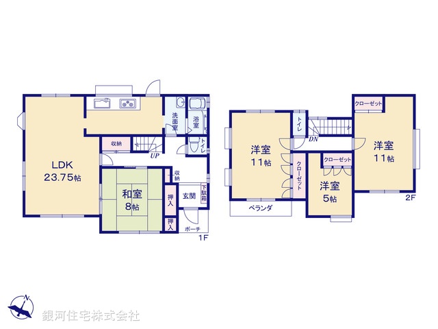 G00396820 千葉県船橋市八木が谷２丁目 中古一戸建て 2599万円【間取図】