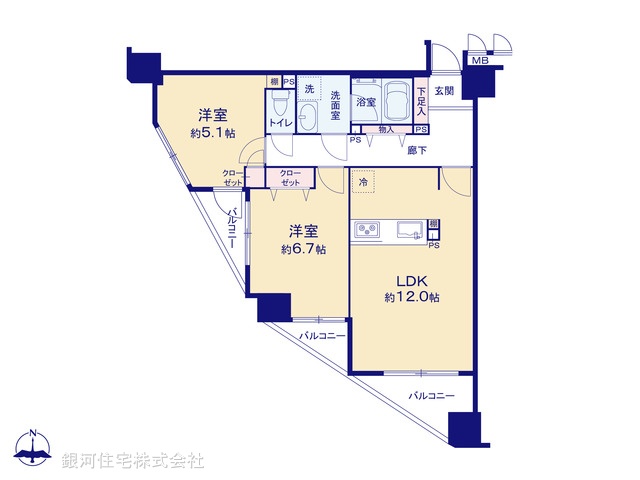 G00396849 神奈川県川崎市幸区南幸町２丁目 中古マンション 7499万円【間取図】
