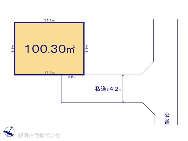 G00396857 埼玉県桶川市西２丁目 土地 1380万円【区画図】