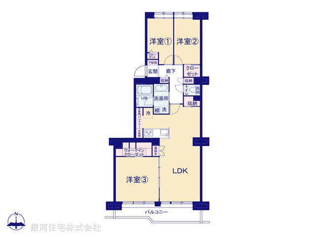 G00396900 神奈川県横浜市港北区下田町４丁目 中古マンション 3980万円【間取図】