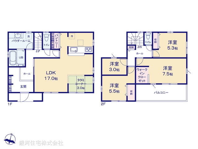 G00396902 埼玉県越谷市弥栄町３丁目 新築一戸建て 4380万円【間取図】