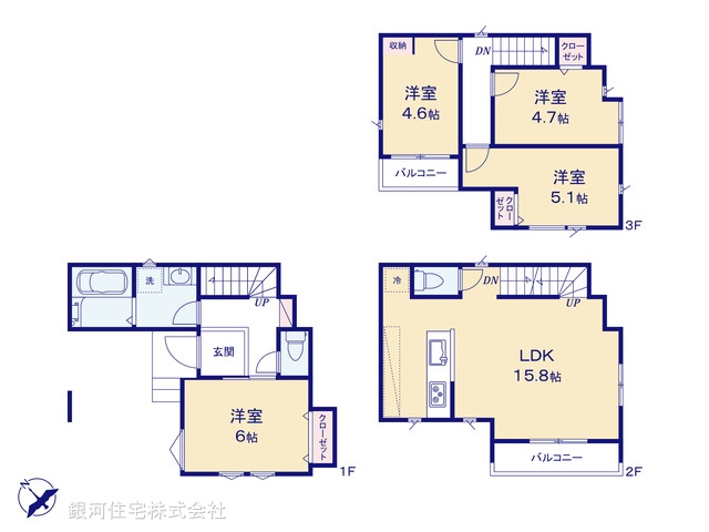 G00396917 埼玉県さいたま市南区太田窪５丁目 新築一戸建て 5280万円【間取図】