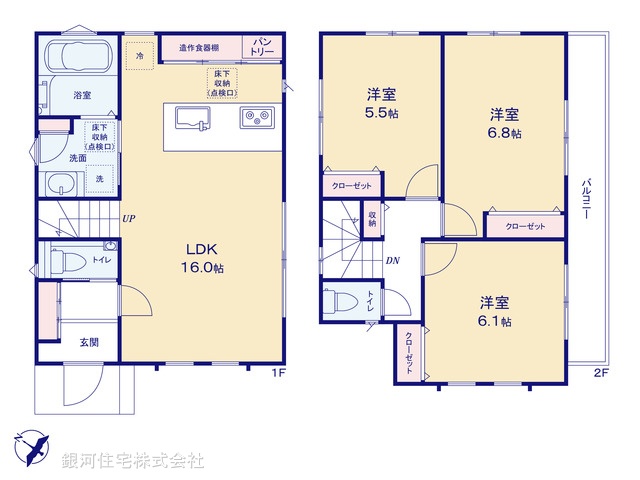G00396992 埼玉県新座市野火止３丁目 新築一戸建て 4680万円【間取図】