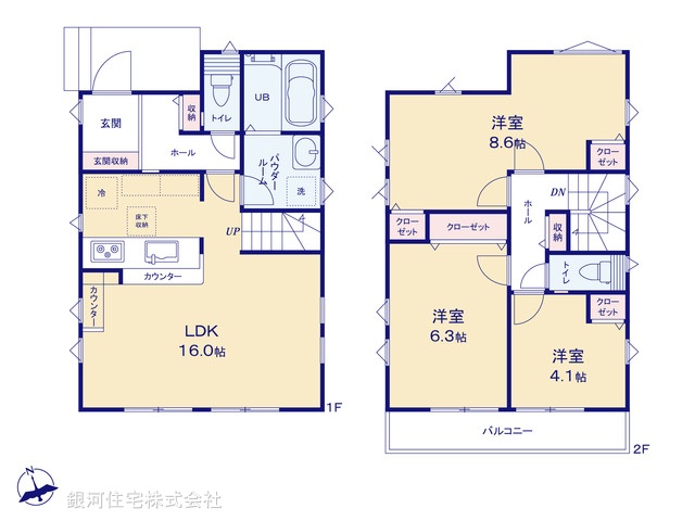 G00397155 千葉県市川市宮久保２丁目 新築一戸建て 4999万円【間取図】