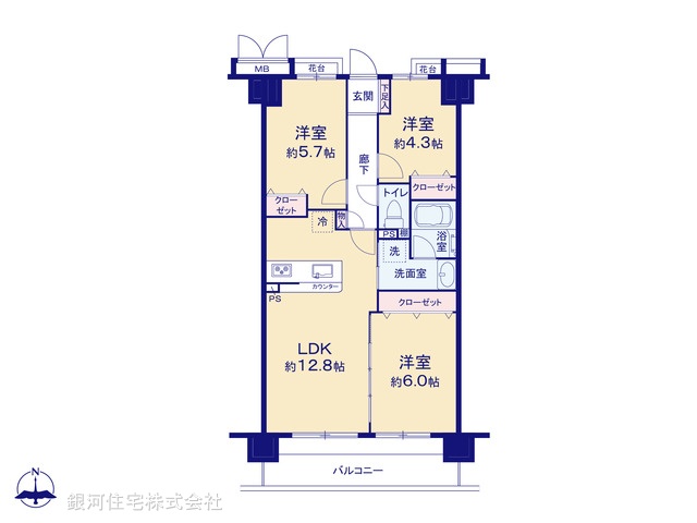 G00397222 埼玉県朝霞市栄町３丁目 中古マンション 3999万円【間取図】