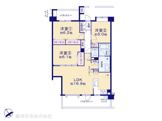 G00397237 埼玉県さいたま市緑区東浦和２丁目 中古マンション 3480万円【間取図】