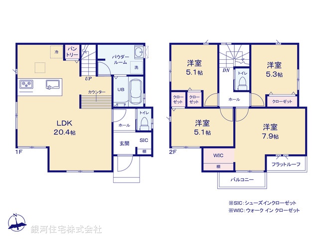G00397243 神奈川県横浜市保土ヶ谷区仏向町 新築一戸建て 4790万円【間取図】