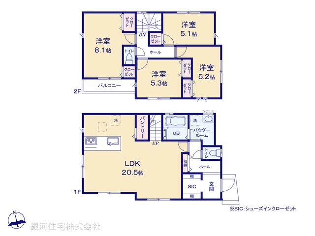 G00397244 神奈川県横浜市保土ヶ谷区仏向町 新築一戸建て 4690万円【間取図】