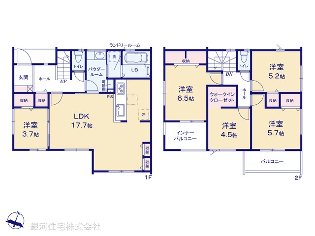 G00397352 埼玉県川越市大字笠幡 新築一戸建て 3680万円【間取図】