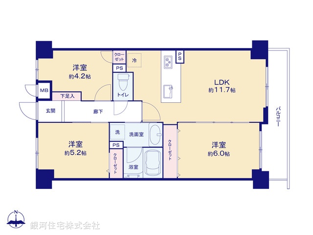 G00397362 東京都江東区千石２丁目 中古マンション 7099万円【間取図】
