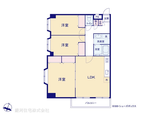 G00397367 埼玉県戸田市美女木１丁目 中古マンション 2990万円【間取図】