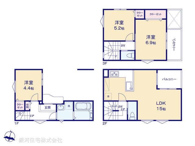G00397380 埼玉県さいたま市中央区本町東４丁目 新築一戸建て 5380万円【間取図】